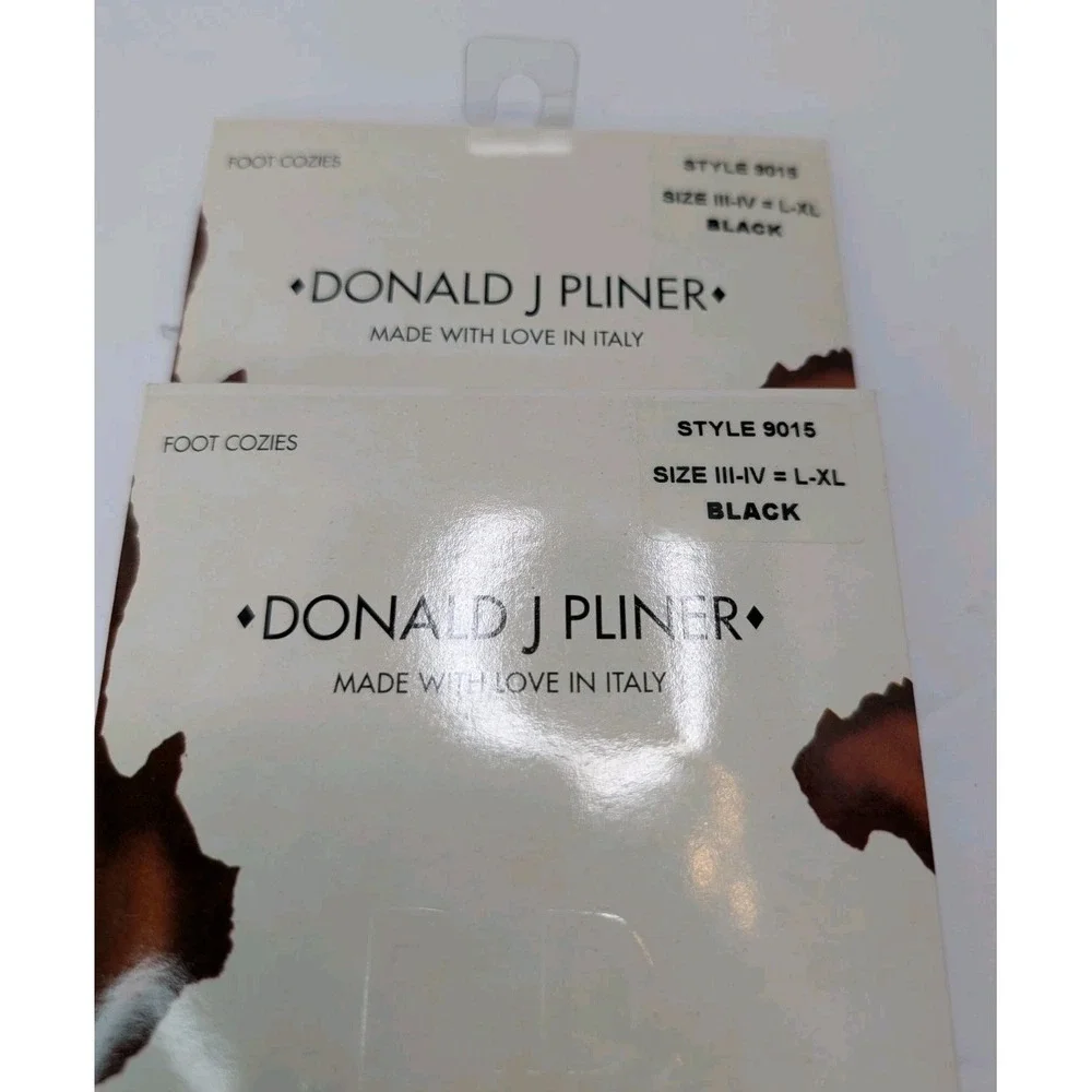 Donald J Pliner Foot Cozies Socks 9015 Black L-XL Made in Italy